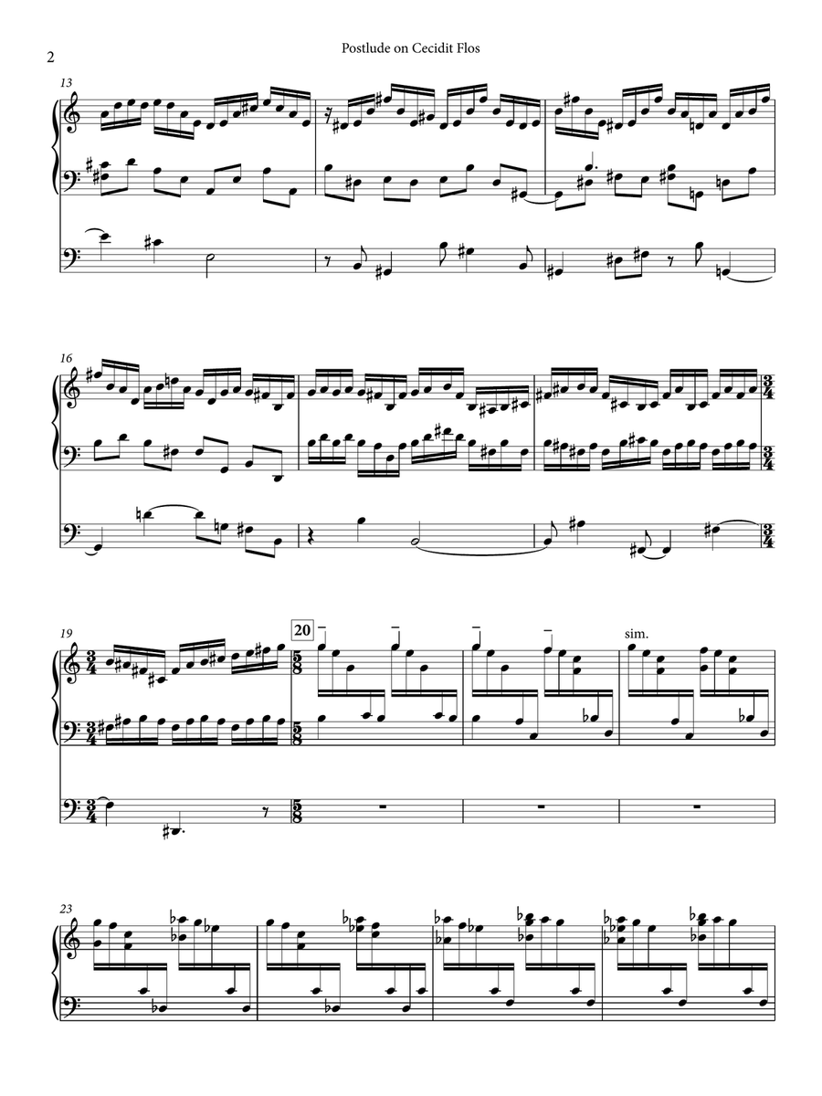 Postlude No. 1 on Cecidit Flos Piano scores gallery preview page 2