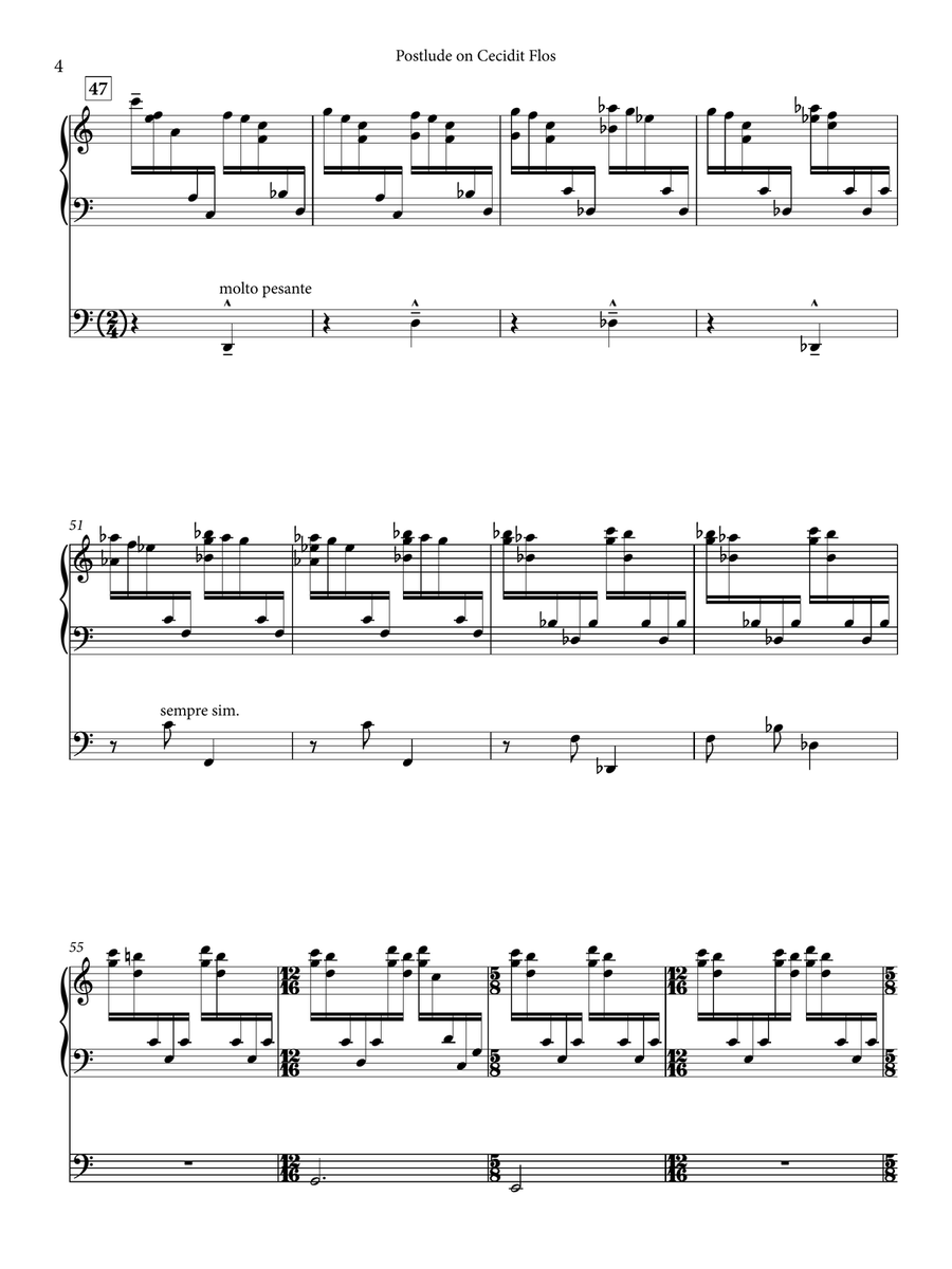 Postlude No. 1 on Cecidit Flos Piano scores gallery preview page 4