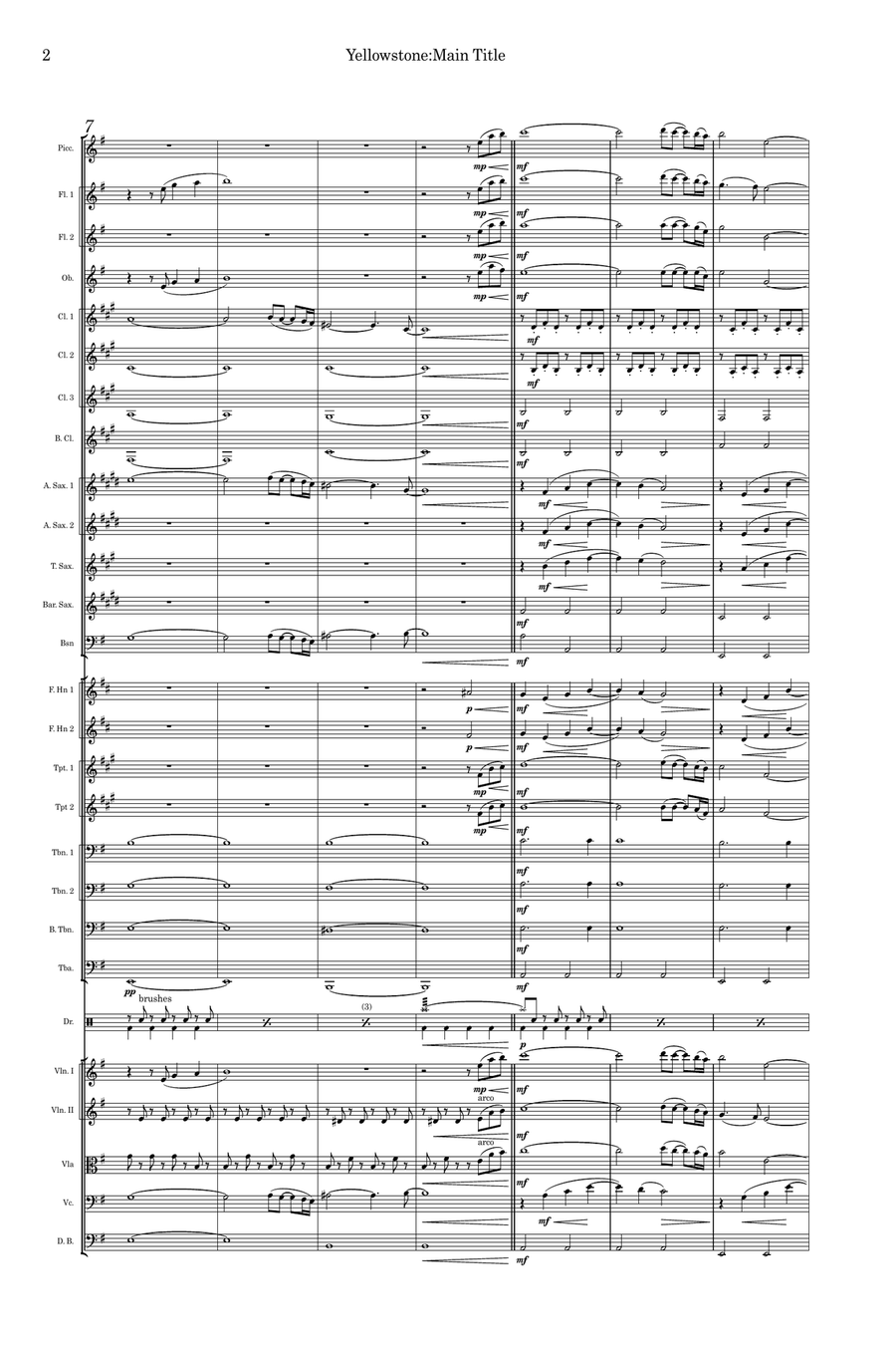 Yellowstone - Main Title Theme Full Orchestra scores gallery preview page 2