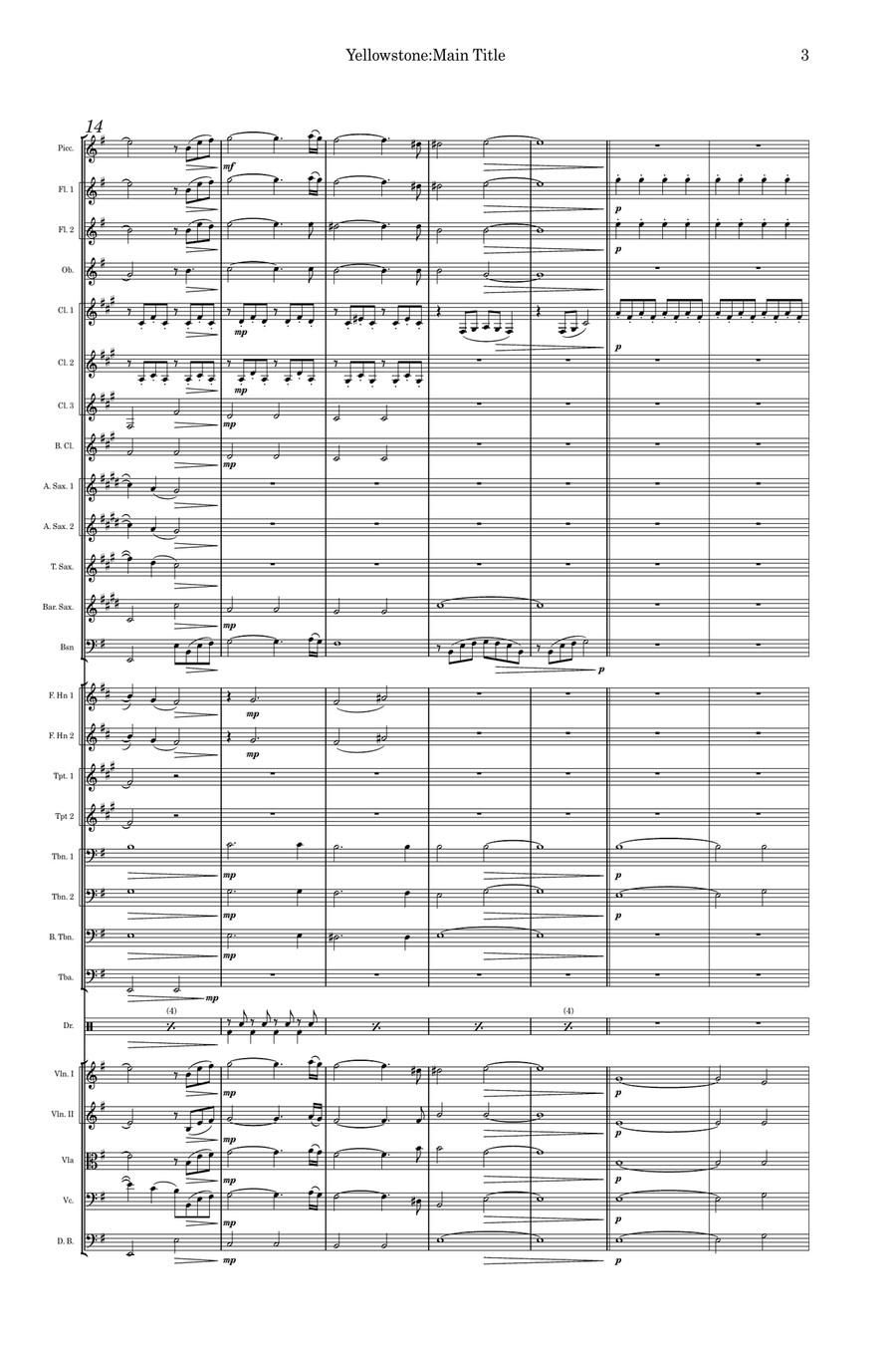 Yellowstone - Main Title Theme Full Orchestra scores gallery preview page 3