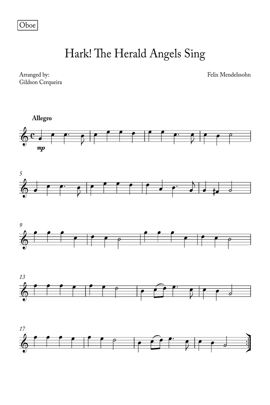 Hark! The Herald Angels Sing Woodwind Quintet scores gallery preview page 5