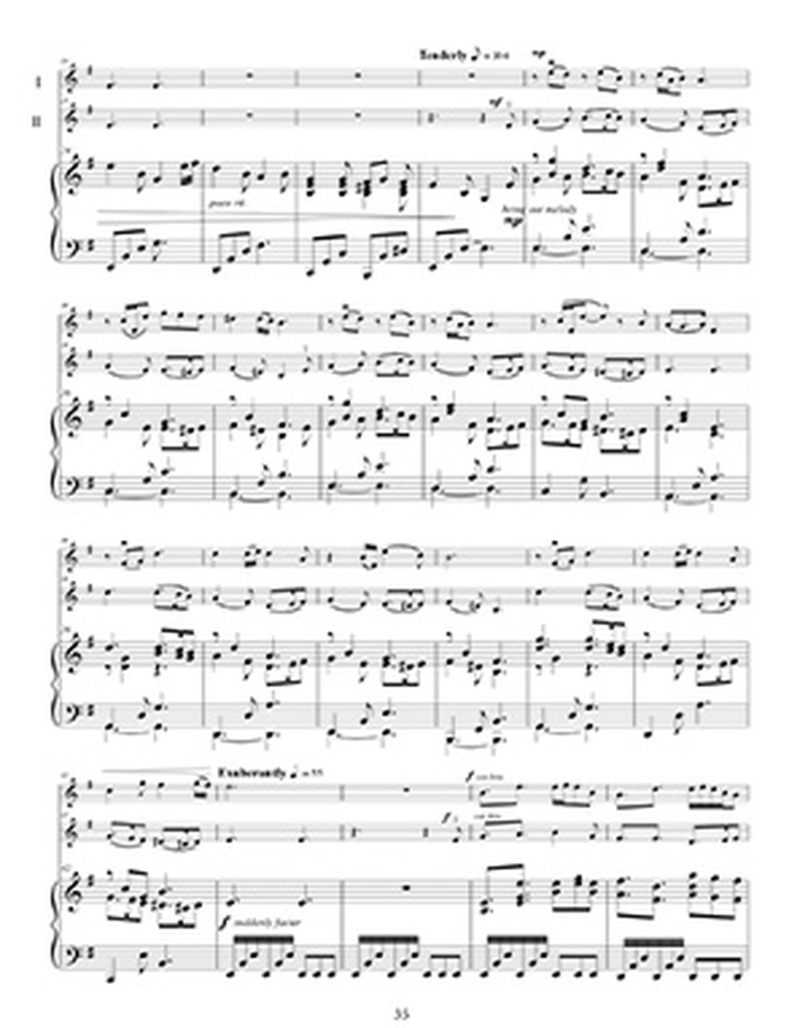 In Concert: Intermediate Violin Solos or Duets with Piano for Advent, Christmas, and the Holiday Season String Duet scores gallery preview page 2