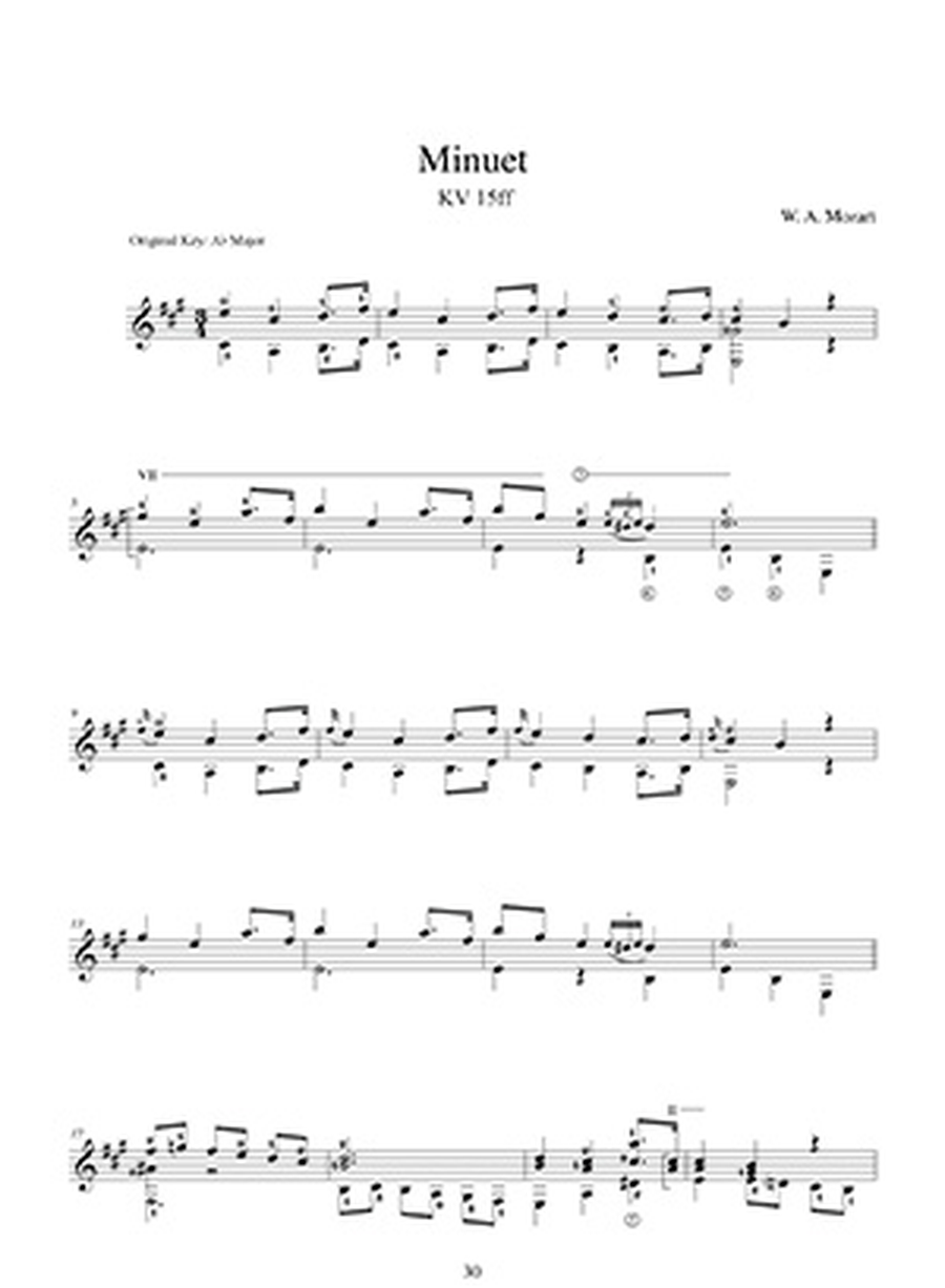 W. A. Mozart's London Sketchbook Arranged for Classical Guitar Acoustic Guitar scores gallery preview page 2