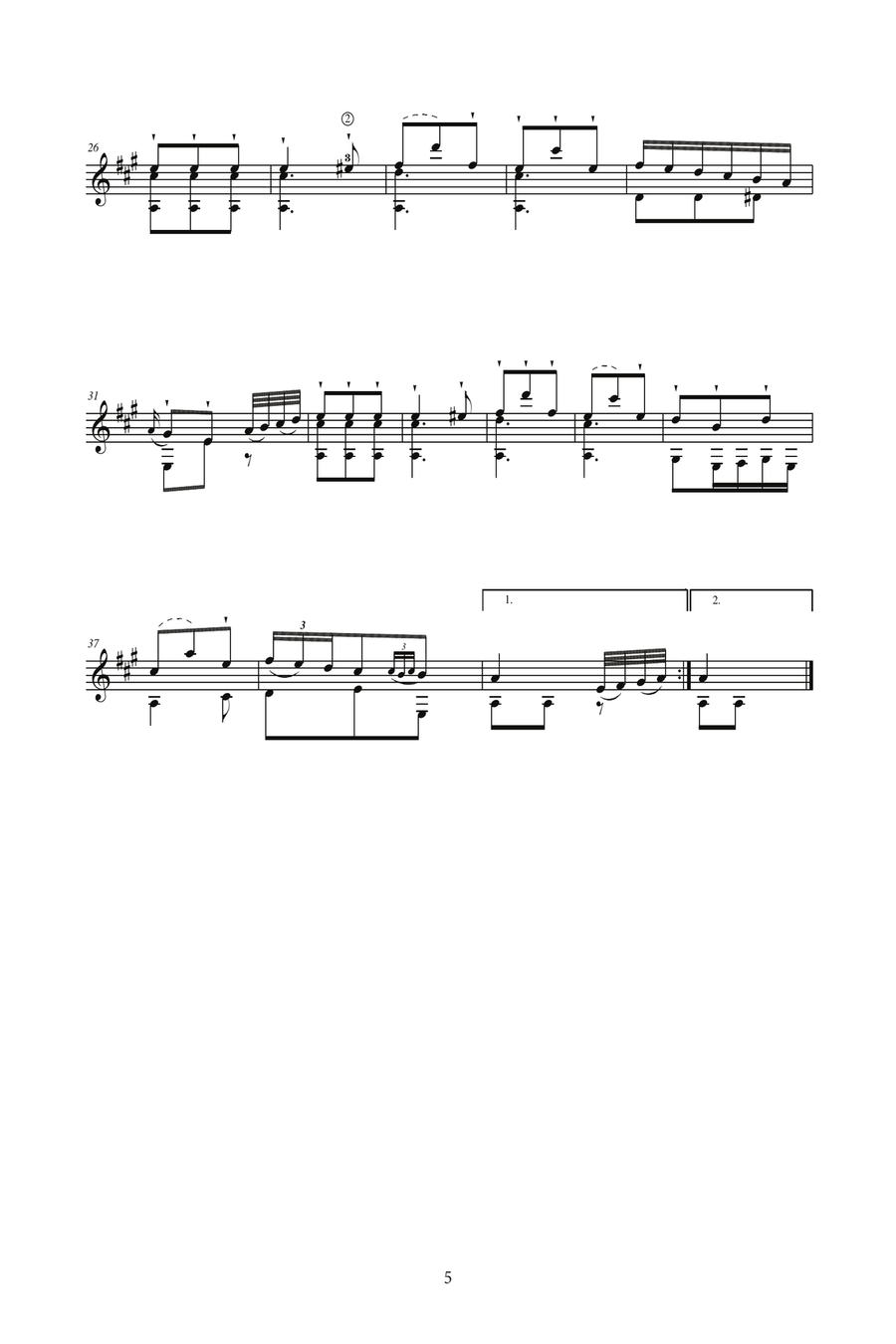 W. A. Mozart's London Sketchbook Arranged for Classical Guitar Acoustic Guitar scores gallery preview page 6