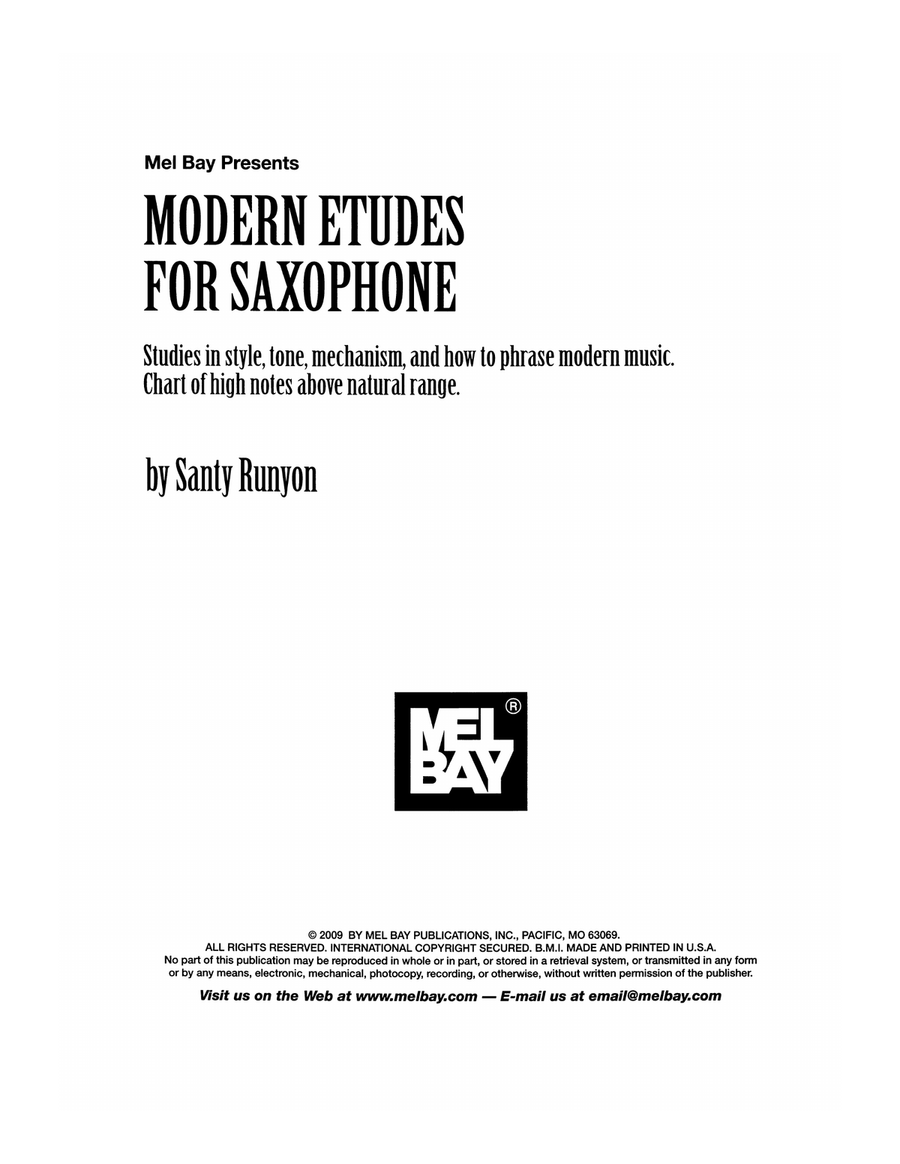 Modern Etudes for Saxophone Saxophone scores gallery preview page 2