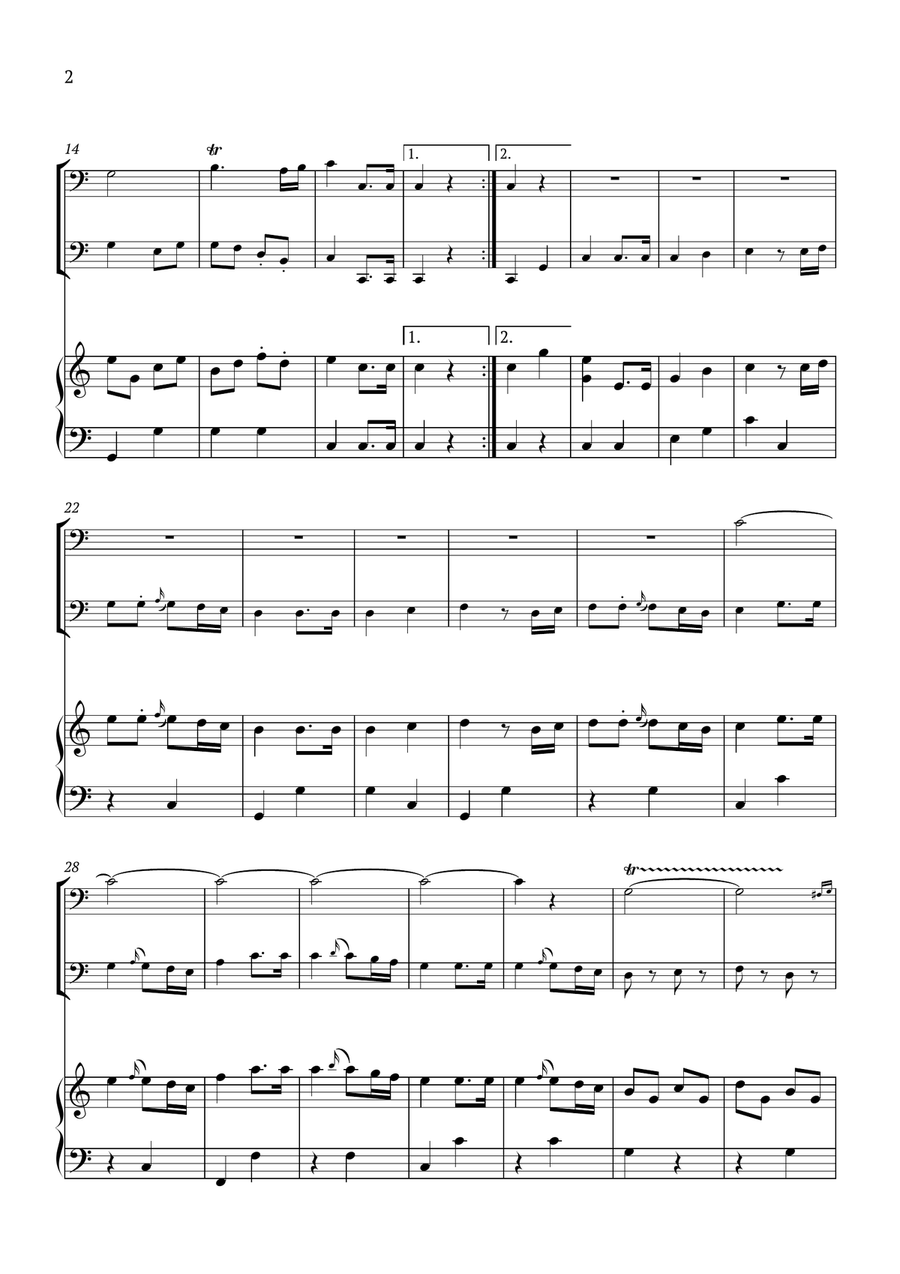 Country Dance No.1 KV 609 Piano Trio scores gallery preview page 2