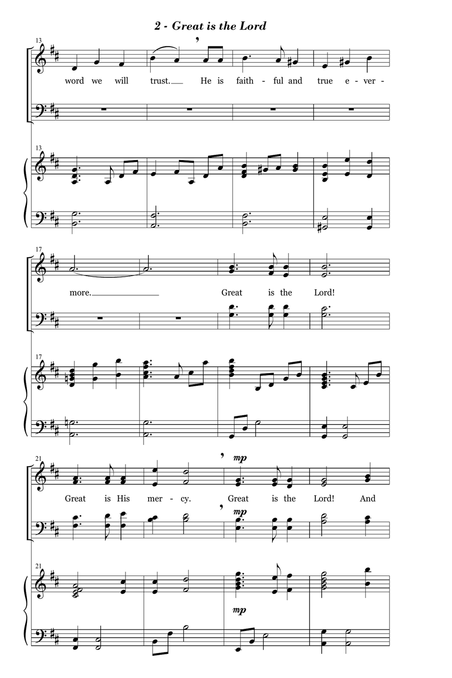Great is the Lord 4-Part scores gallery preview page 2