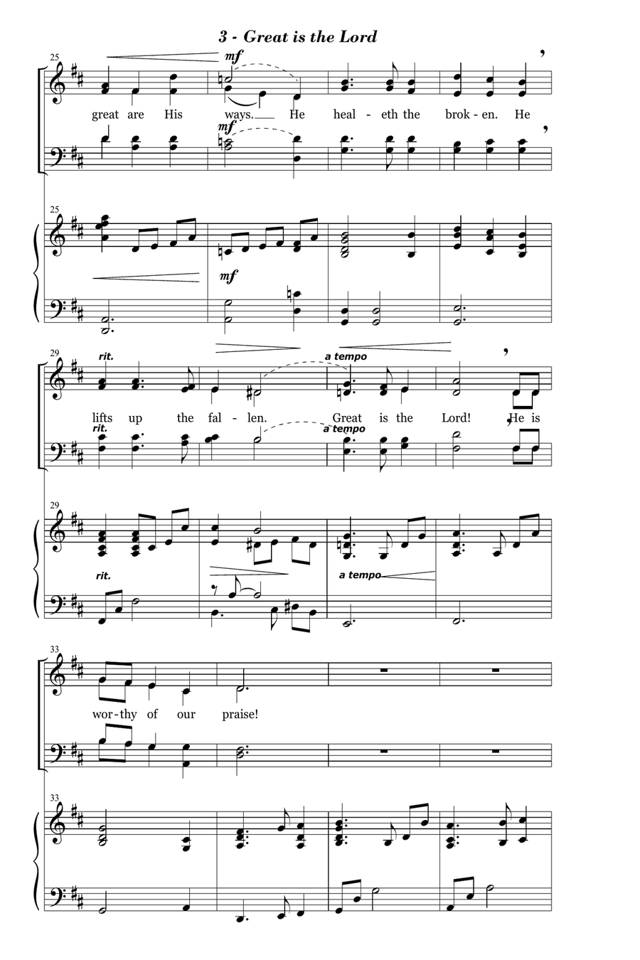 Great is the Lord 4-Part scores gallery preview page 3