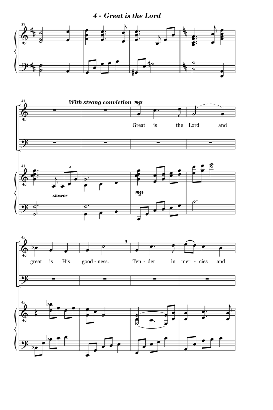 Great is the Lord 4-Part scores gallery preview page 4