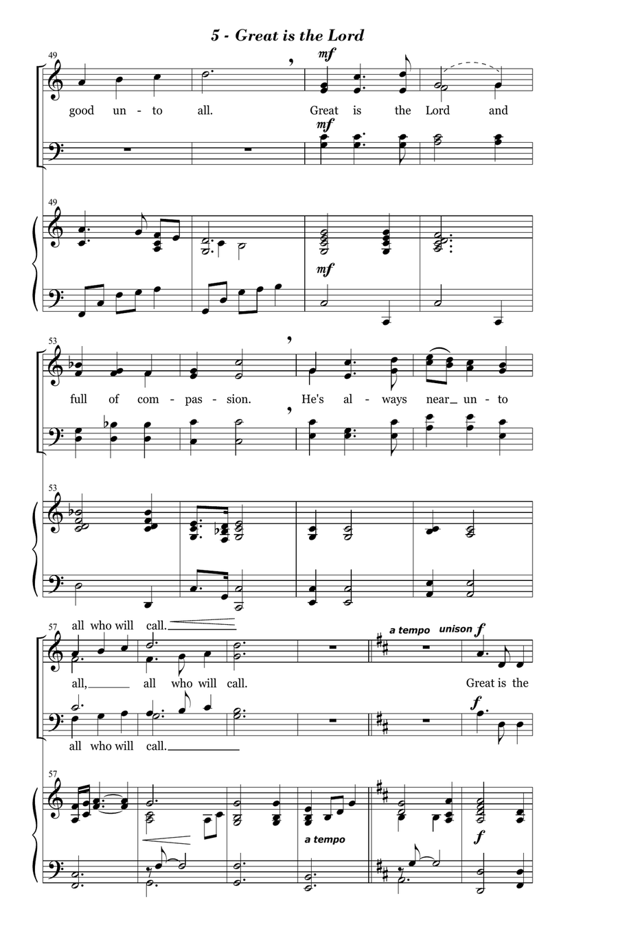 Great is the Lord 4-Part scores gallery preview page 5