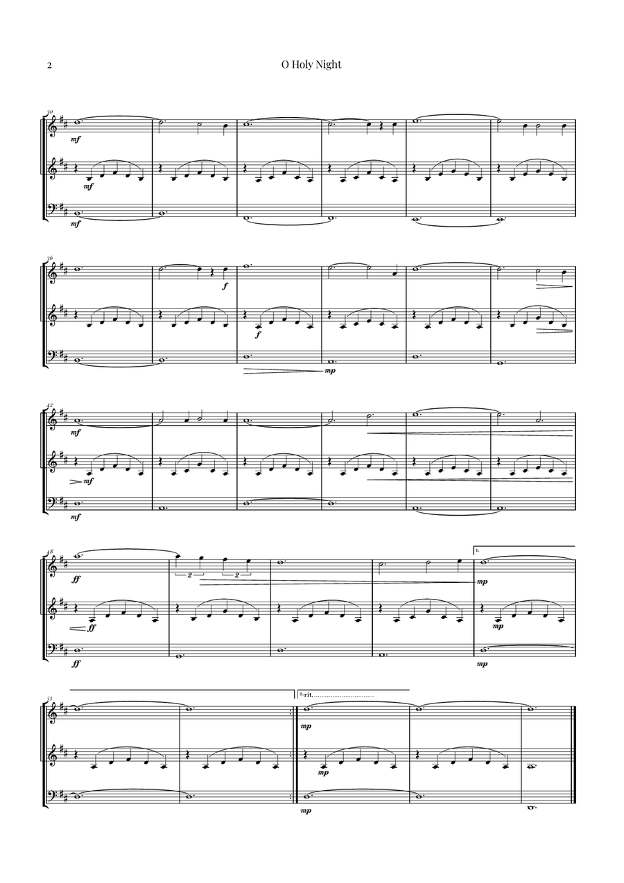 O Holy Night | Two Violins & Cello String Trio scores gallery preview page 2