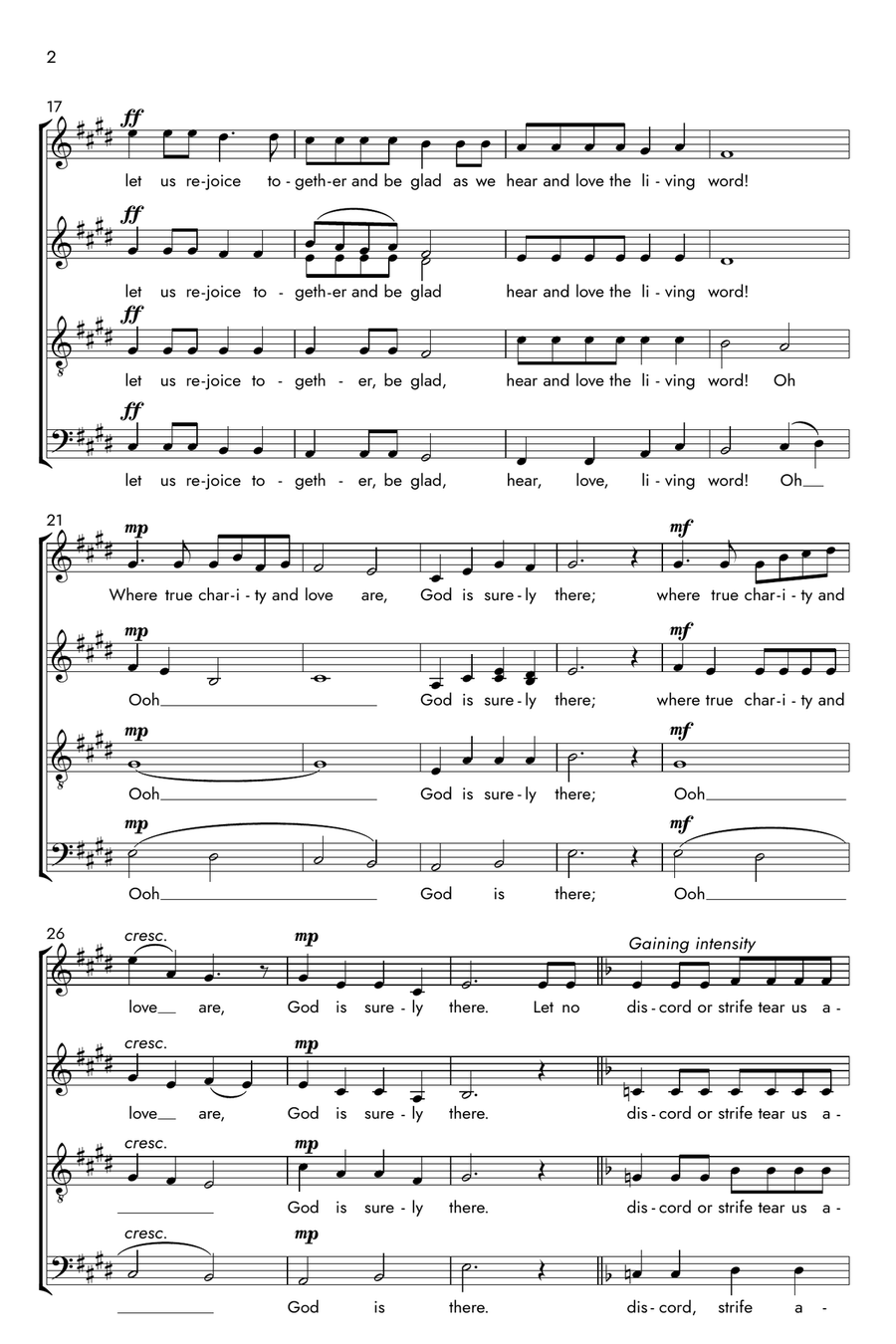 Where True Charity and Love Are (Ubi caritas pastoralis) 4-Part scores gallery preview page 2
