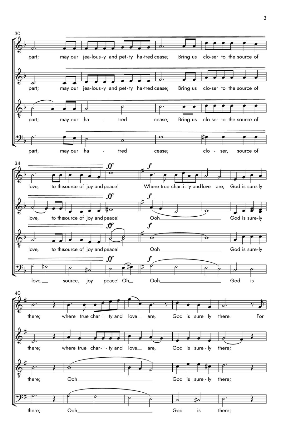 Where True Charity and Love Are (Ubi caritas pastoralis) 4-Part scores gallery preview page 3