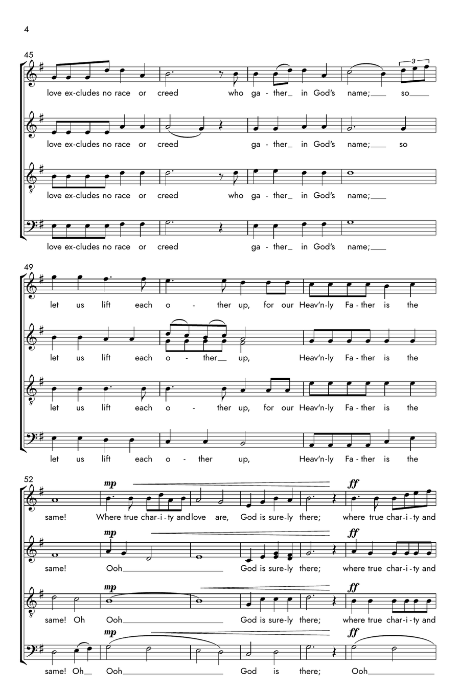 Where True Charity and Love Are (Ubi caritas pastoralis) 4-Part scores gallery preview page 4