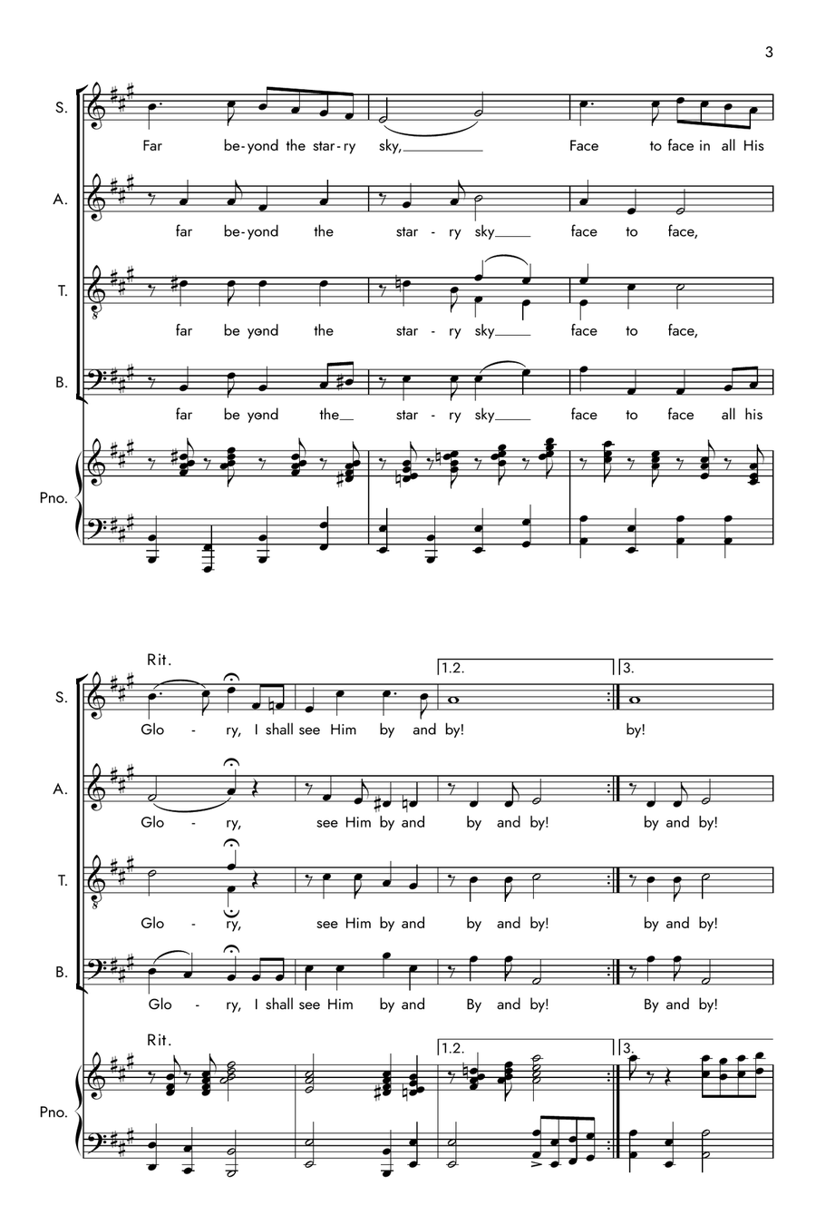 Face to Face (with Christ My Savior) 4-Part scores gallery preview page 3