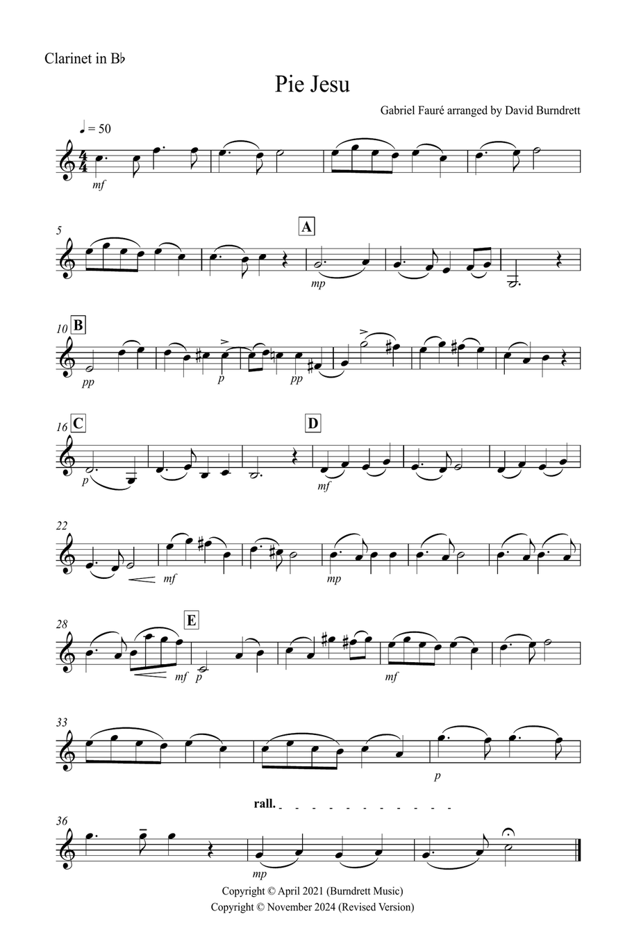 Pie Jesu (from Requiem) for Flute or Clarinet, Tenor Saxophone and Trombone Trio Small Ensemble scores gallery preview page 5