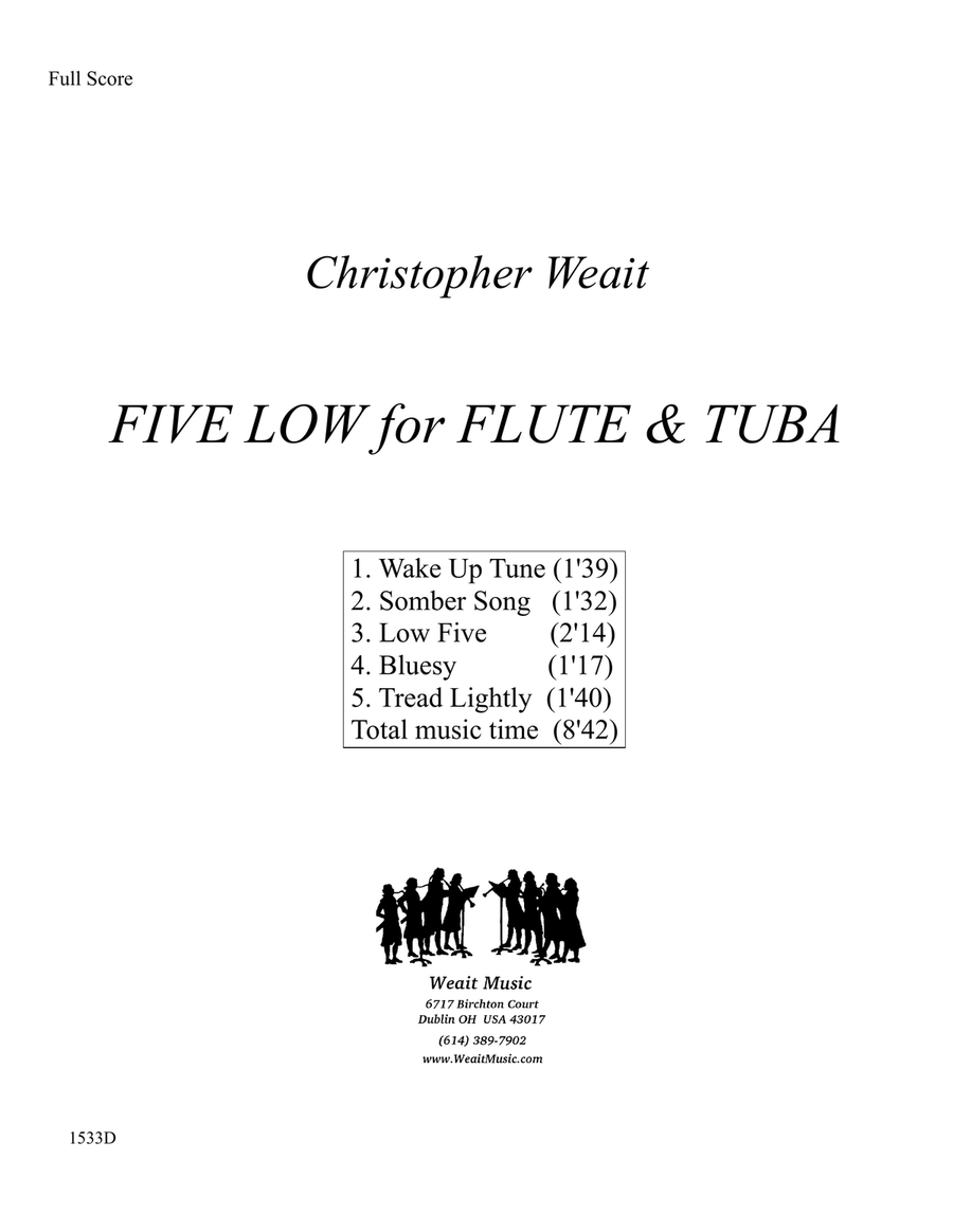 Five Low for flute and tuba (8’42) Flute scores gallery preview page 1