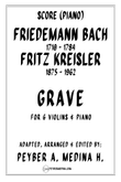 Grave by Fritz Kreisler in the Style of Friedemann Bach – Arranged for 6 Violins and Piano