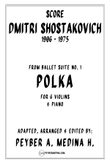 Polka from Ballet Suite No. 1 by Dmitri Shostakovich – Arranged for 6 Violins and Piano