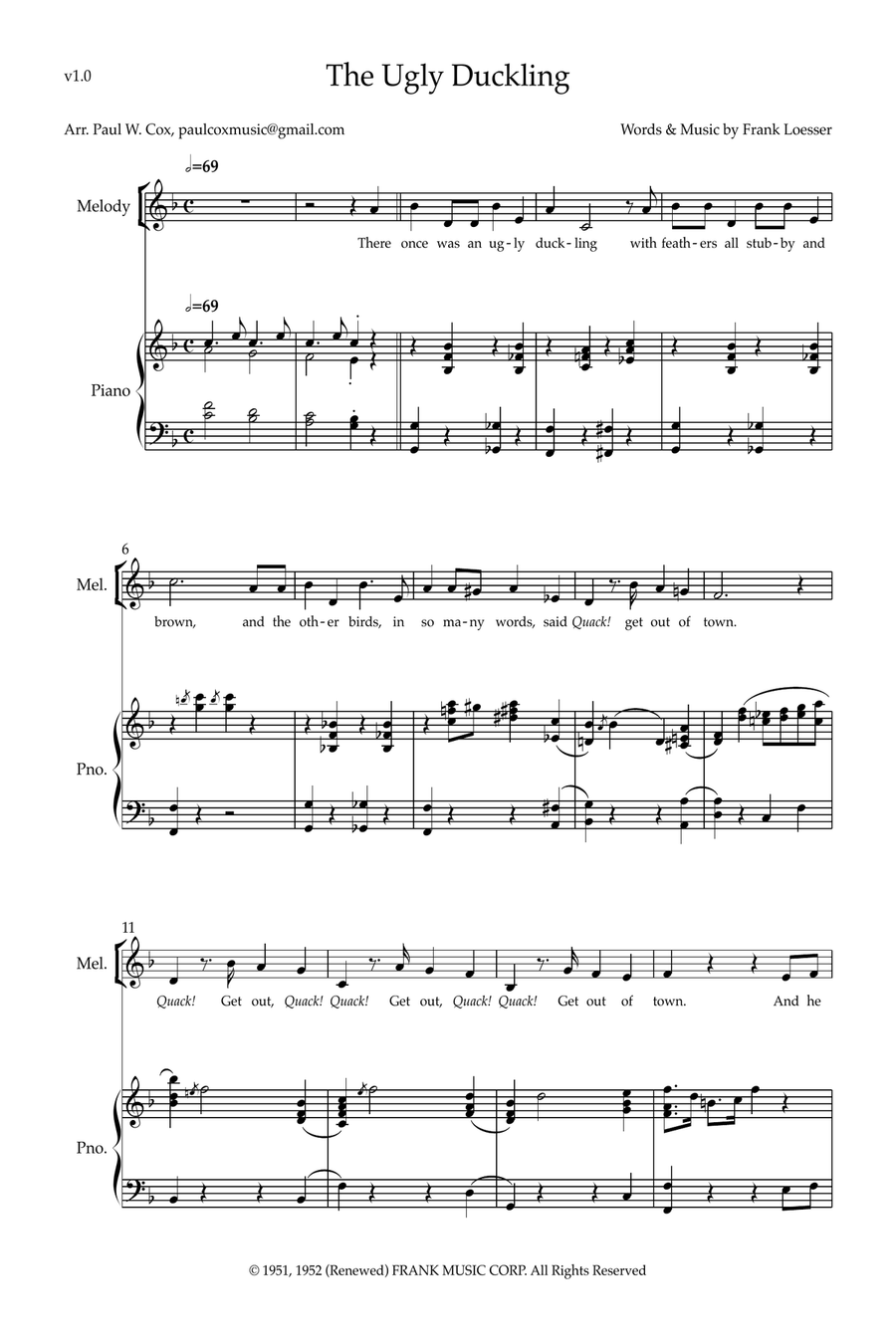The Ugly Duckling The Ugly Duckling Choir scores gallery preview page 1