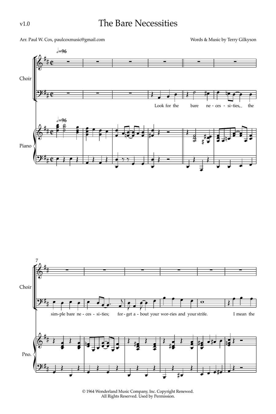 The Bare Necessities The Bare Necessities 3-Part scores gallery preview page 1