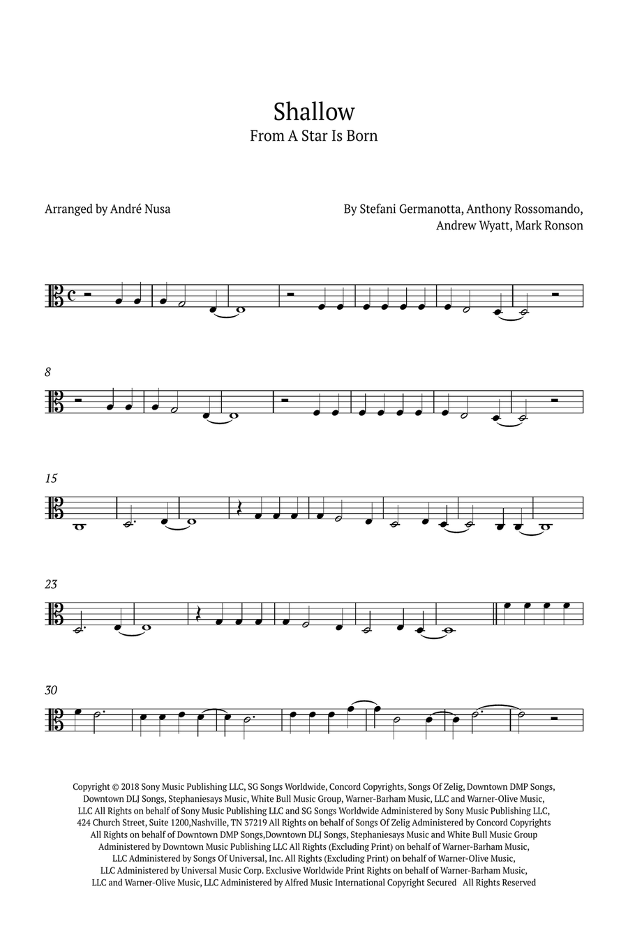 Shallow Viola Solo scores gallery preview page 1