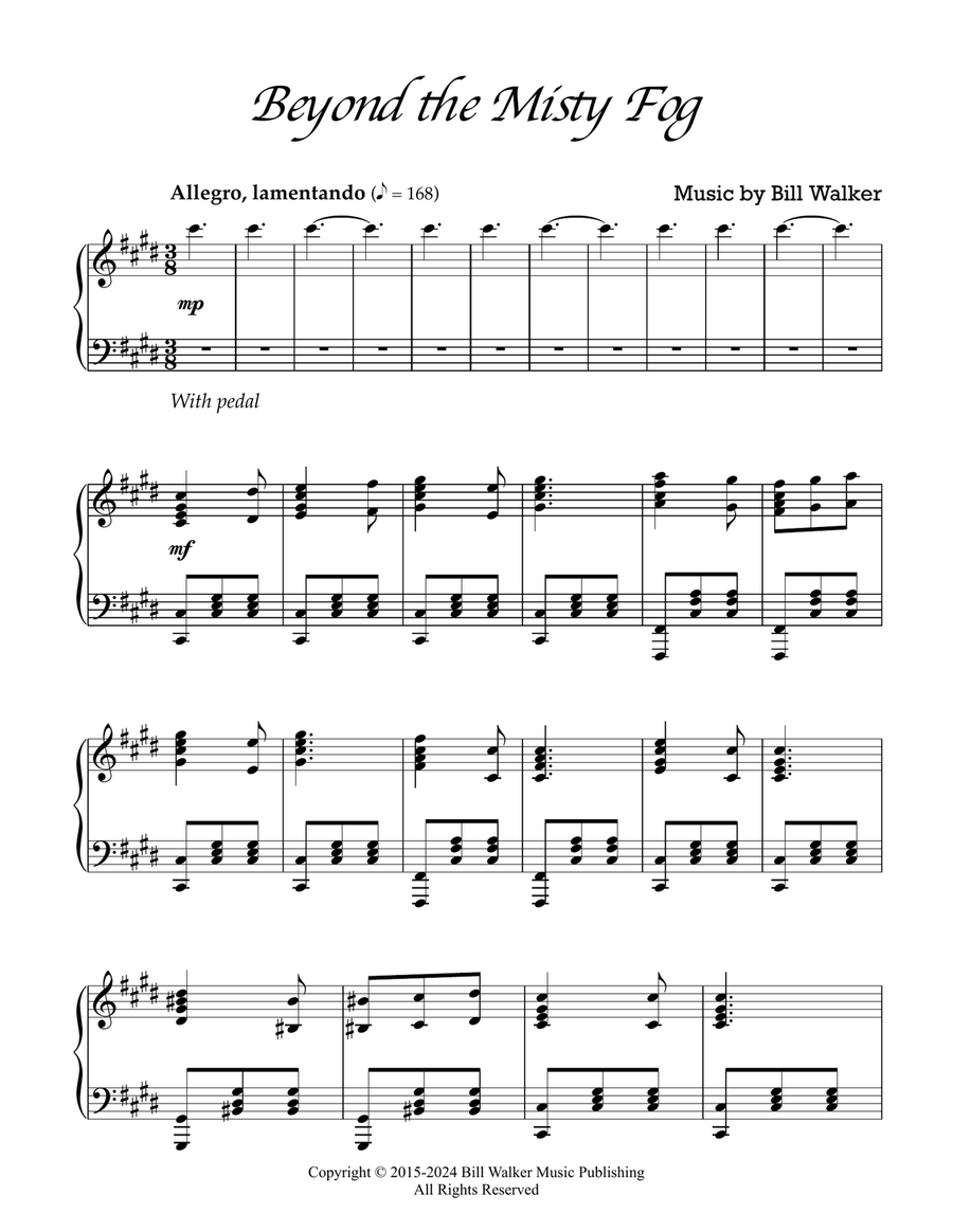Beyond the Misty Fog Piano Solo scores gallery preview page 1
