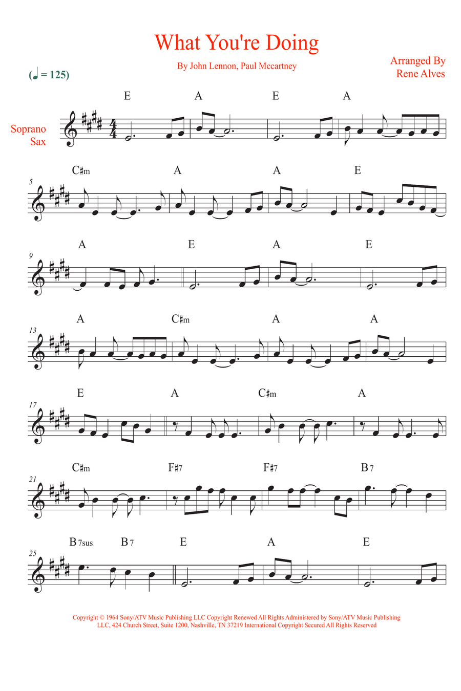 What You're Doing What You're Doing Soprano Saxophone scores gallery preview page 1
