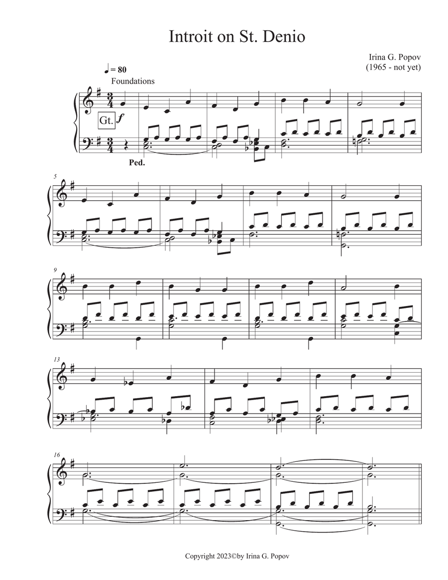 Introit on St. Denio / Immortal, Invisible Organ Solo scores gallery preview page 1