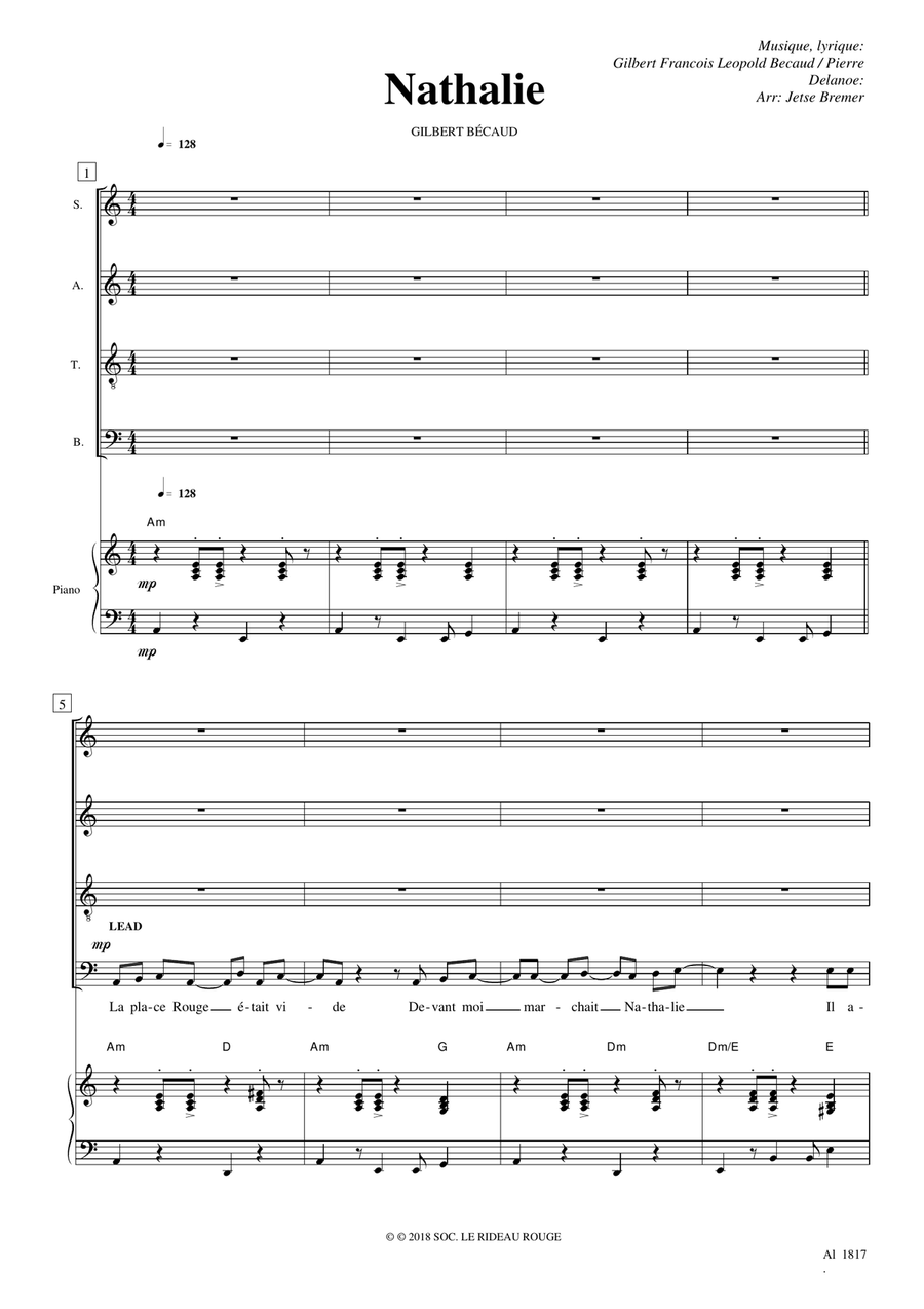 Nathalie Nathalie 4-Part scores gallery preview page 1