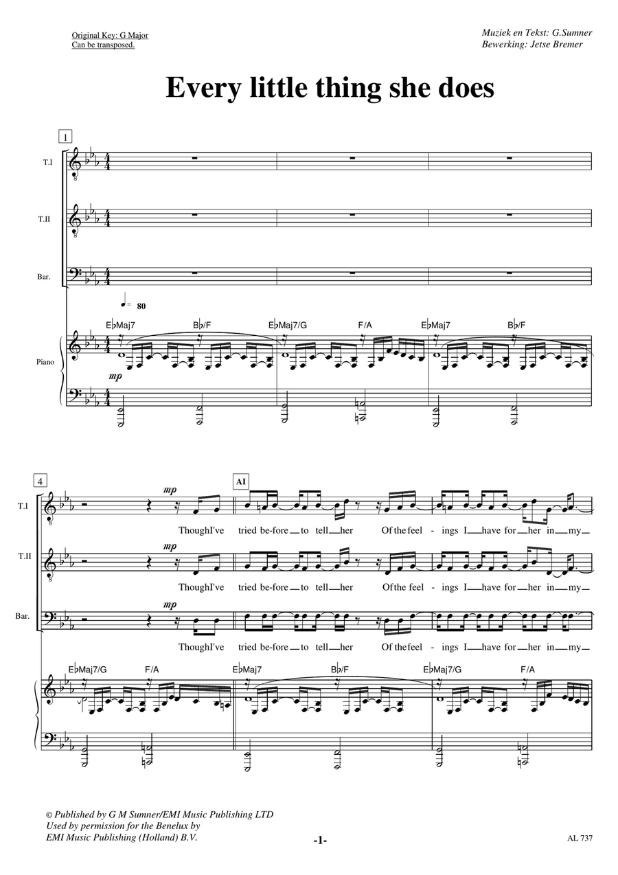 Every Little Thing She Does Is Magic TTB scores gallery preview page 1