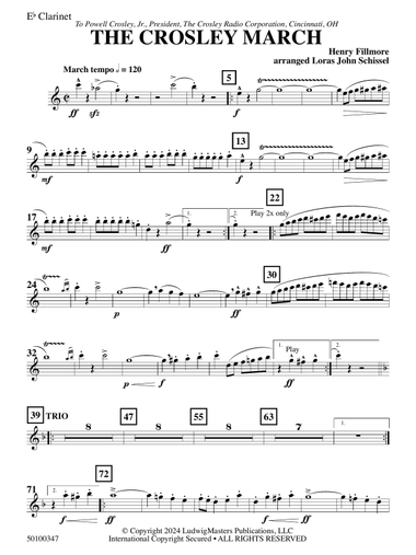 The Crosley March (arr. Loras John Schissel) - Eb Clarinet