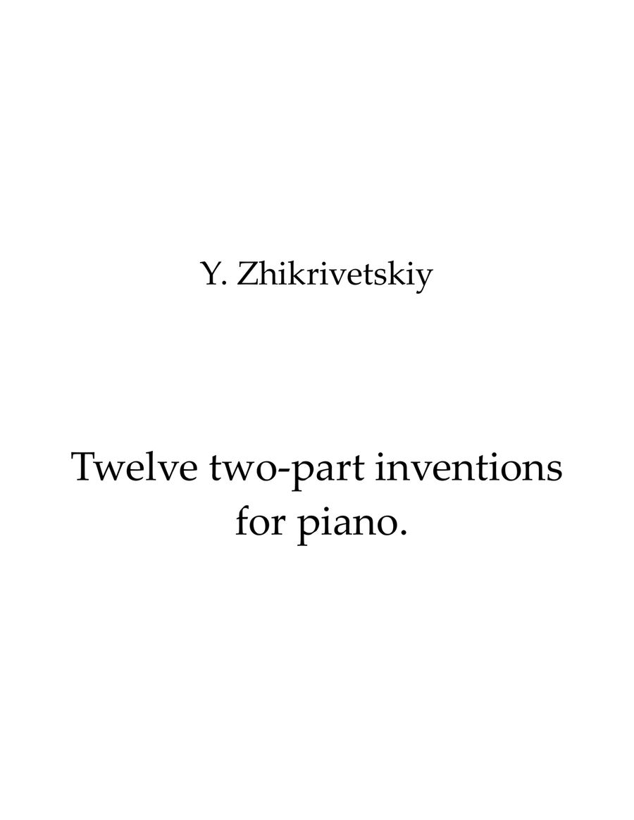 Twelve two-part inventions for piano. Piano Solo scores gallery preview page 1