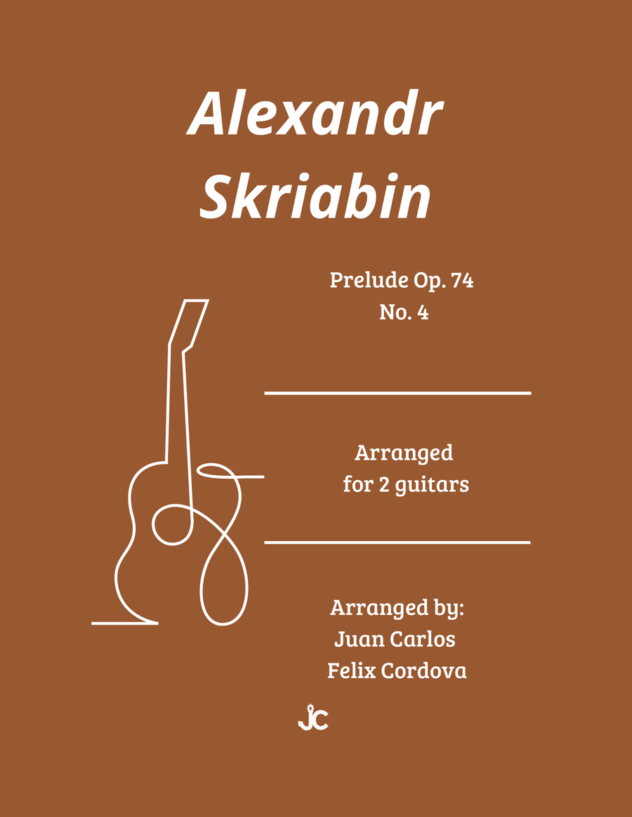 Prelude Op. 74 No. 4 for 2 guitars Chamber Music scores gallery preview page 1