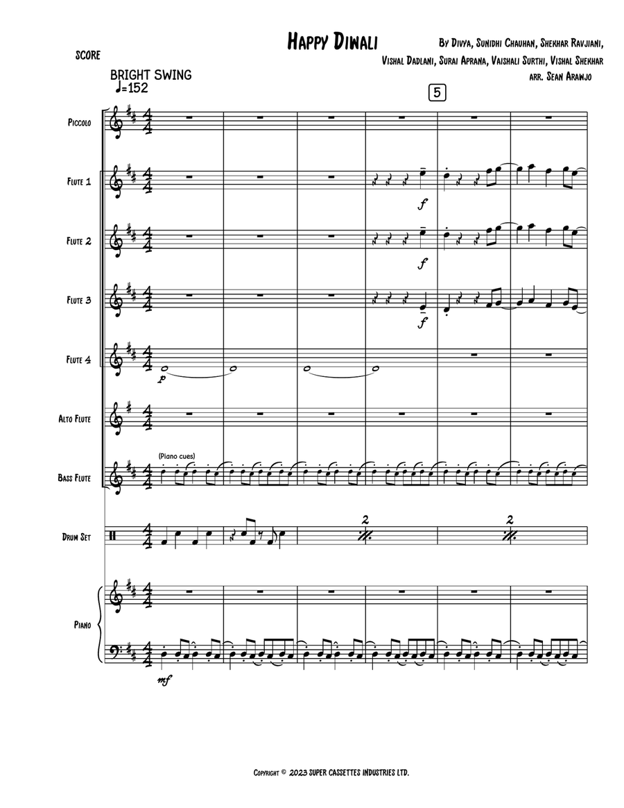 Happy Diwali Flute Choir scores gallery preview page 1