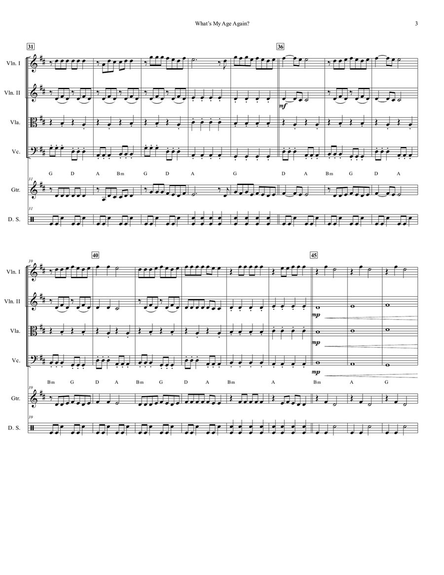 What's My Age Again? What's My Age Again? String Quartet scores gallery preview page 4