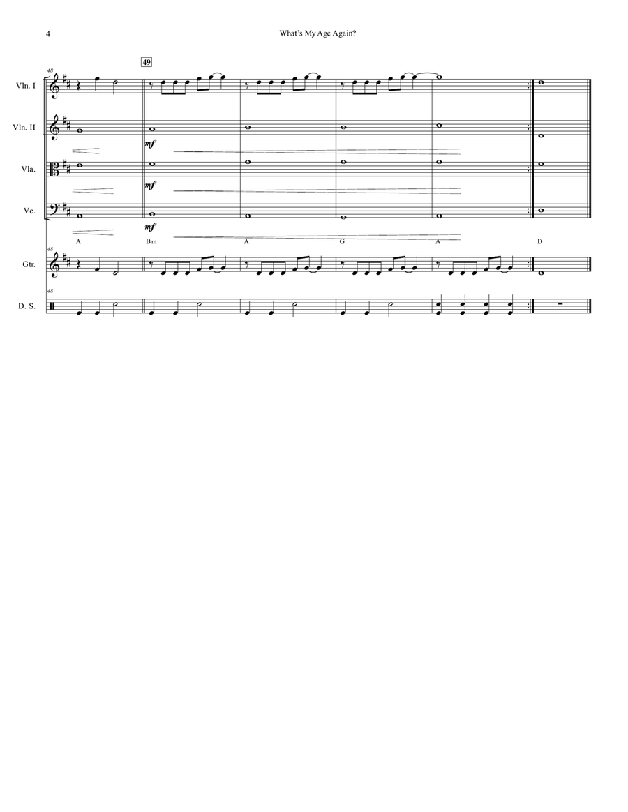 What's My Age Again? What's My Age Again? String Quartet scores gallery preview page 5