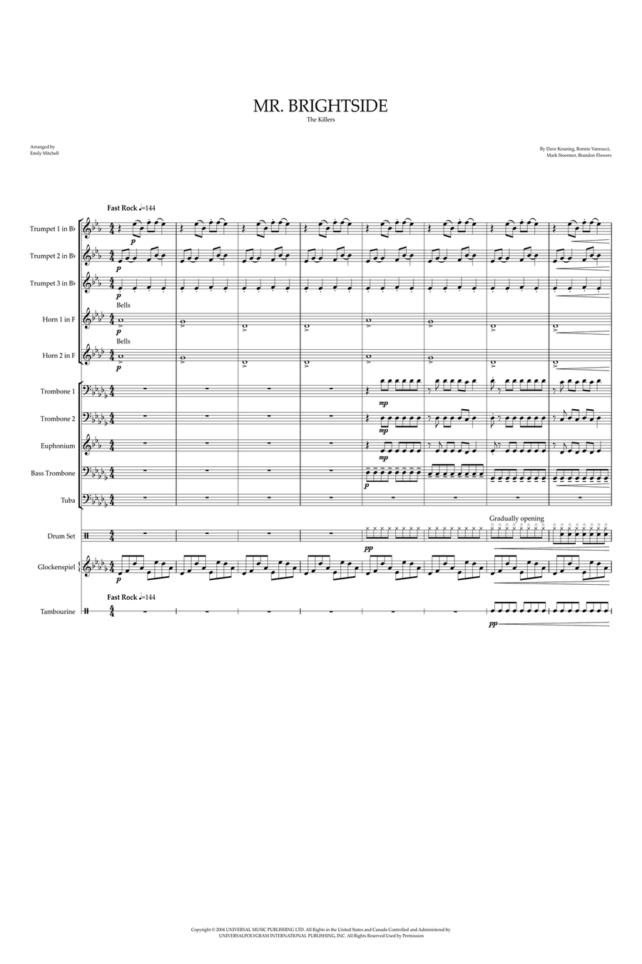 Mr. Brightside Mr. Brightside Brass Ensemble scores gallery preview page 1