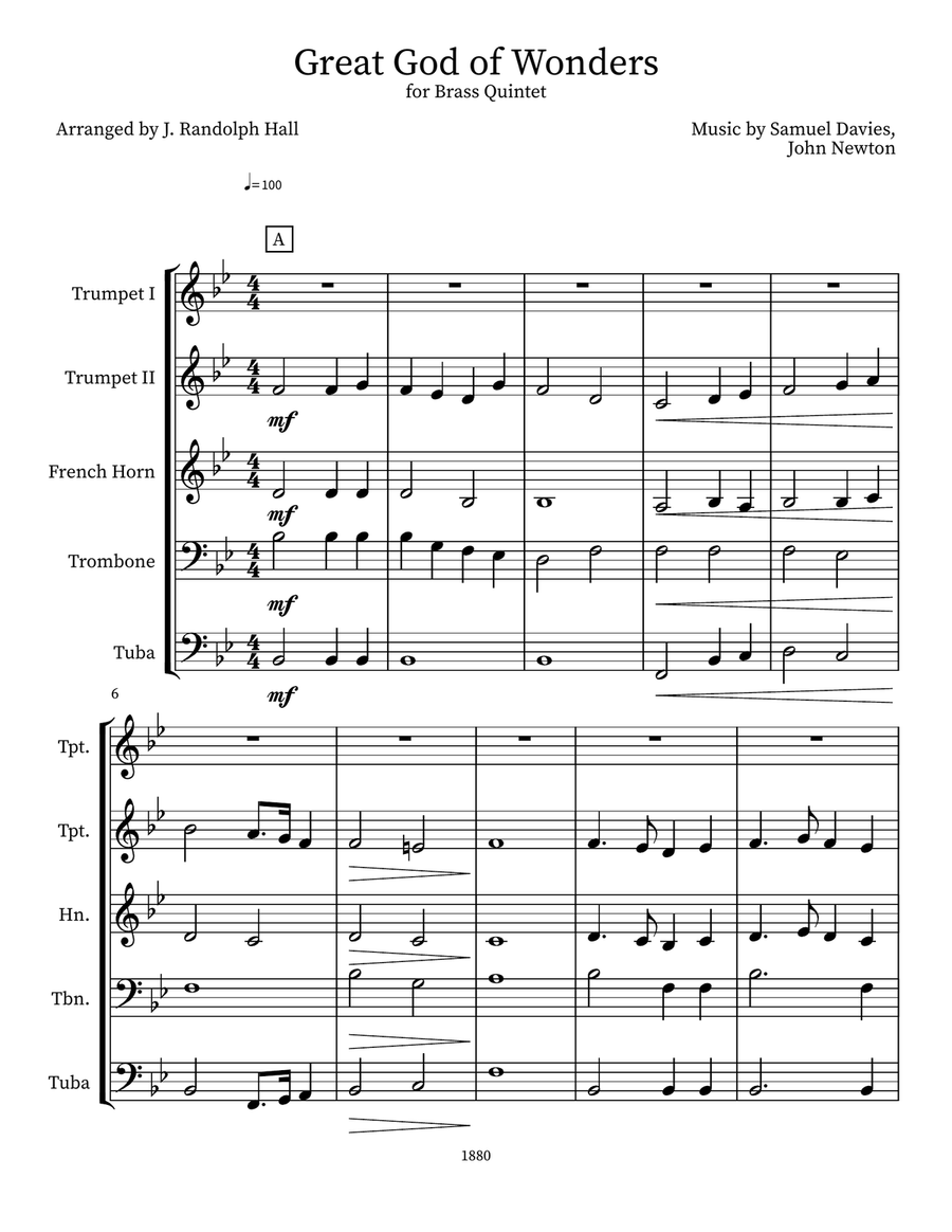 Great God of Wonders Small Ensemble scores gallery preview page 1