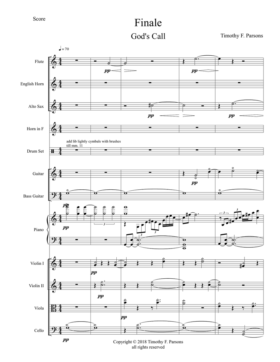 God's Call (Finale from larger work) - for chamber ensemble Large Ensemble scores gallery preview page 1