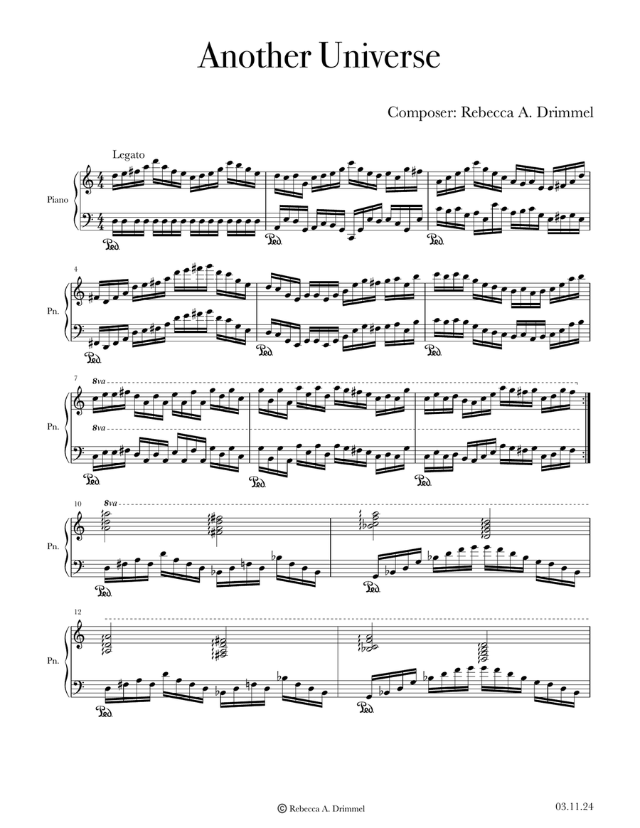 Another Universe Another Universe Piano Solo scores gallery preview page 1