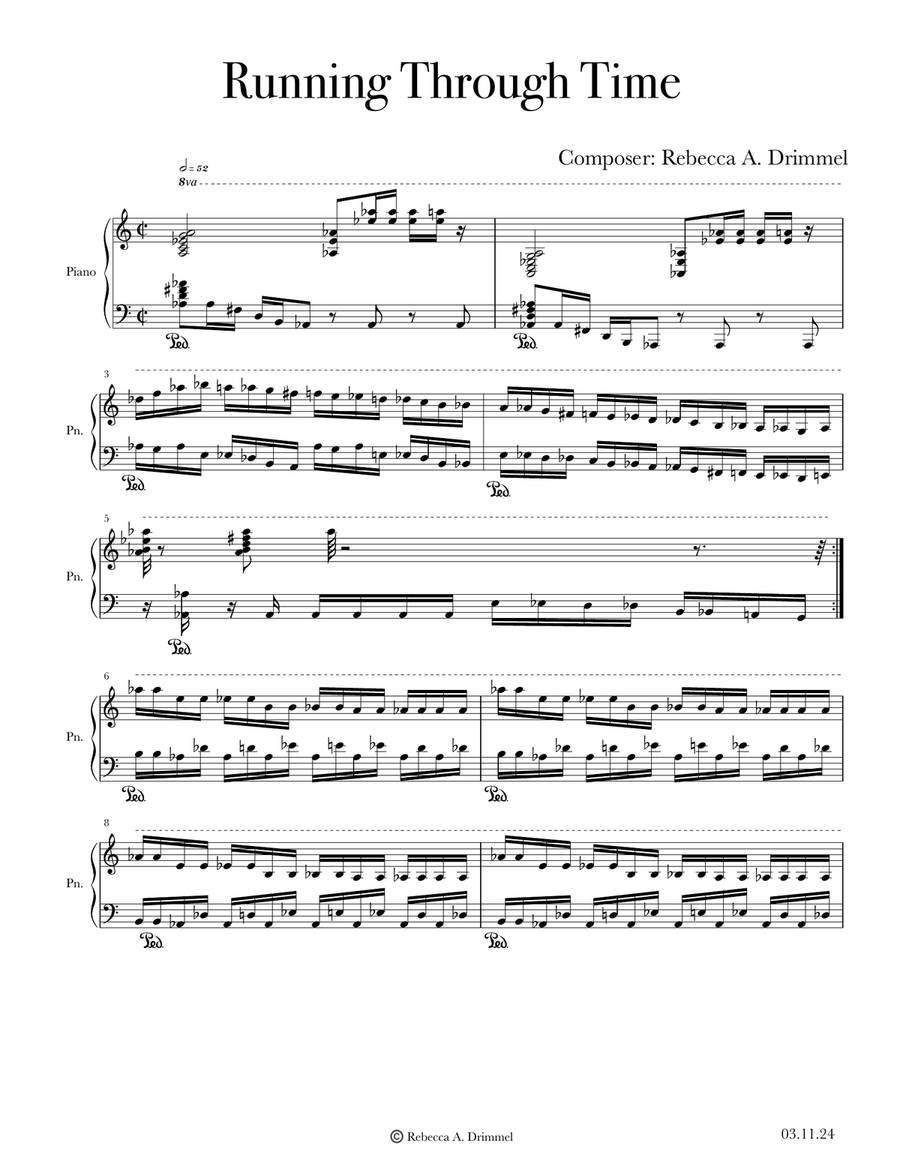 Running Through Time Running Through Time Piano Solo scores gallery preview page 1
