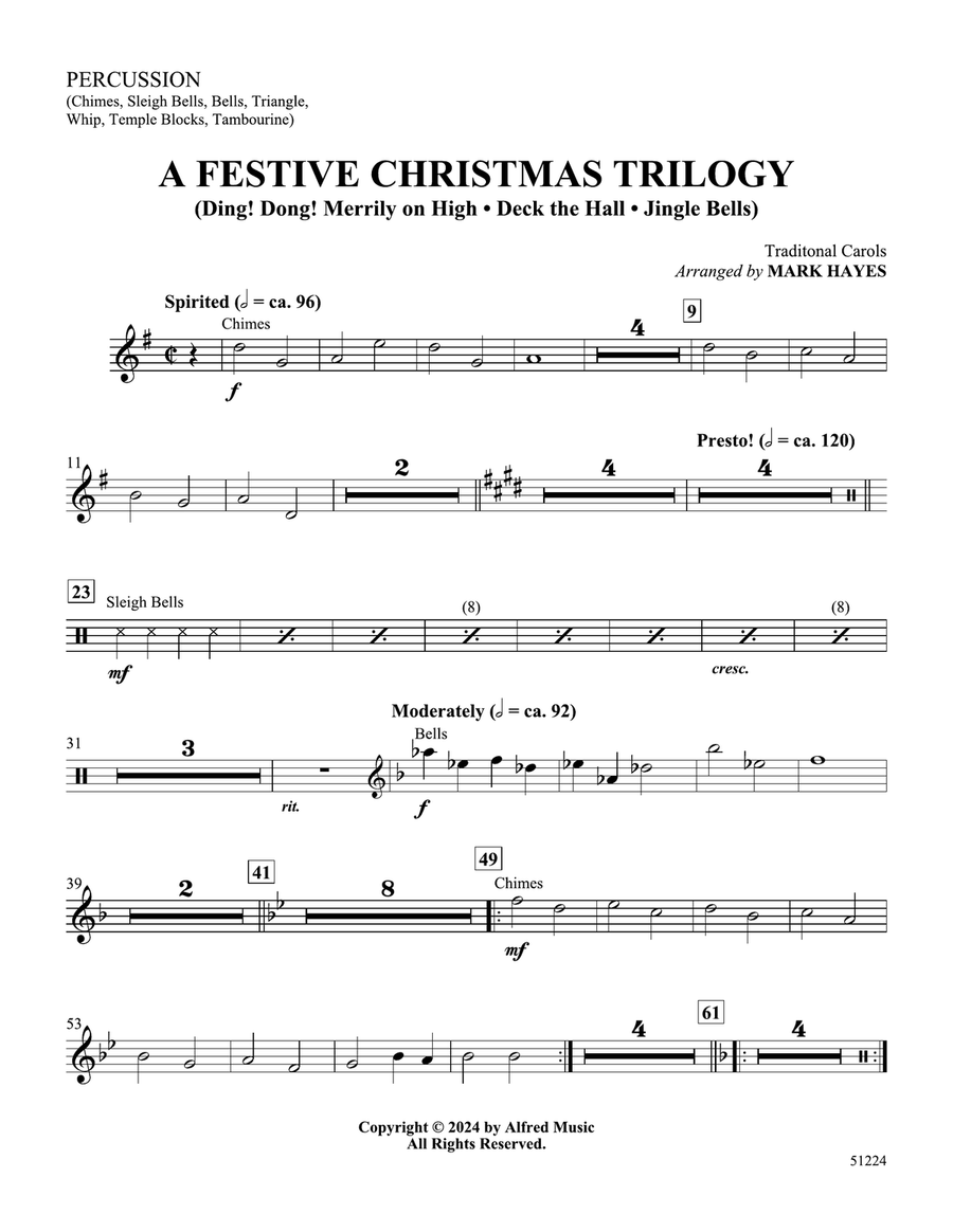 A Festive Christmas Trilogy: 1st Percussion Part scores gallery preview page 1