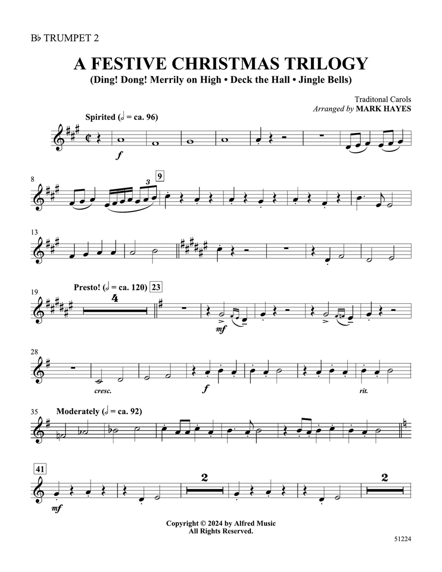 A Festive Christmas Trilogy: 2nd B-flat Trumpet B-Flat Trumpet scores gallery preview page 1