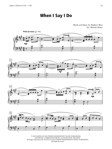 When I Say I Do - Piano Solo
