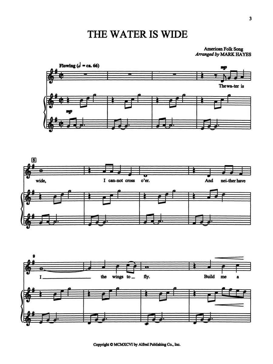 The Water Is Wide - Piano/Vocal Solo (Medium High) Piano, Vocal scores gallery preview page 1
