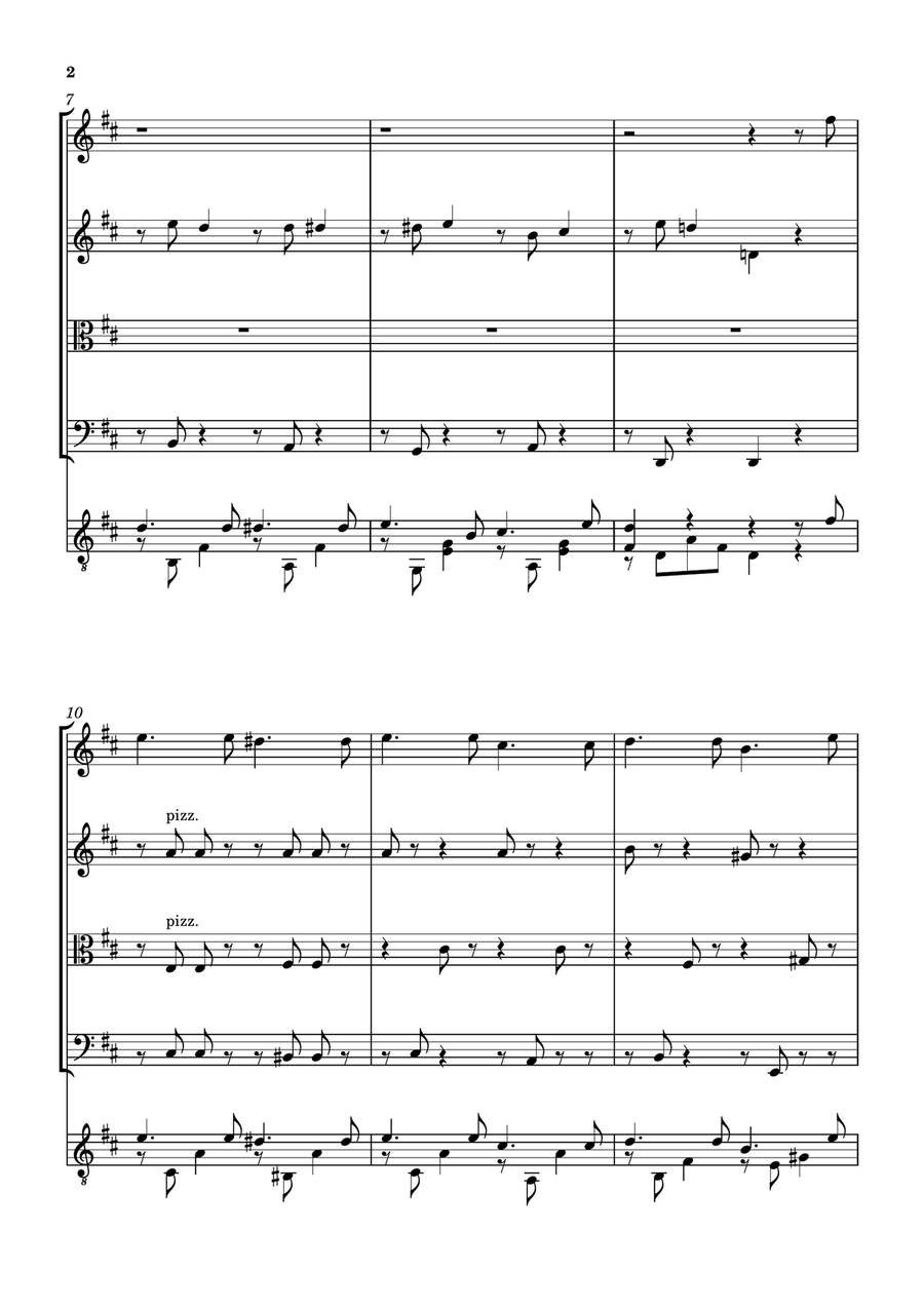 STUDY Op. 35 No 17 FOR STRING QUARTET AND GUITAR String Quartet scores gallery preview page 2