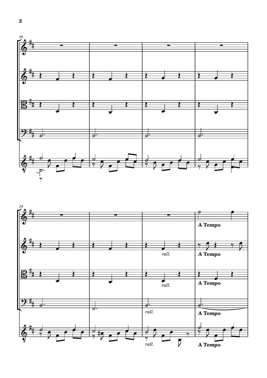 STUDY Op. 35 No 22 FOR STRING QUARTET AND GUITAR String Quartet scores gallery preview page 2