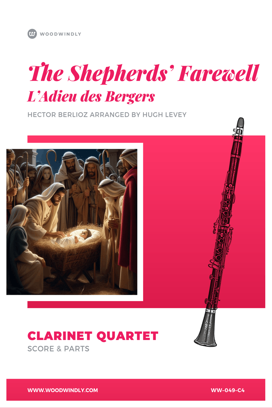 The Shepherds' Farewell (L'Adieu des Bergers) from L'Enfance du Christ arranged for Clarinet Quartet Clarinet Quartet scores gallery preview page 1