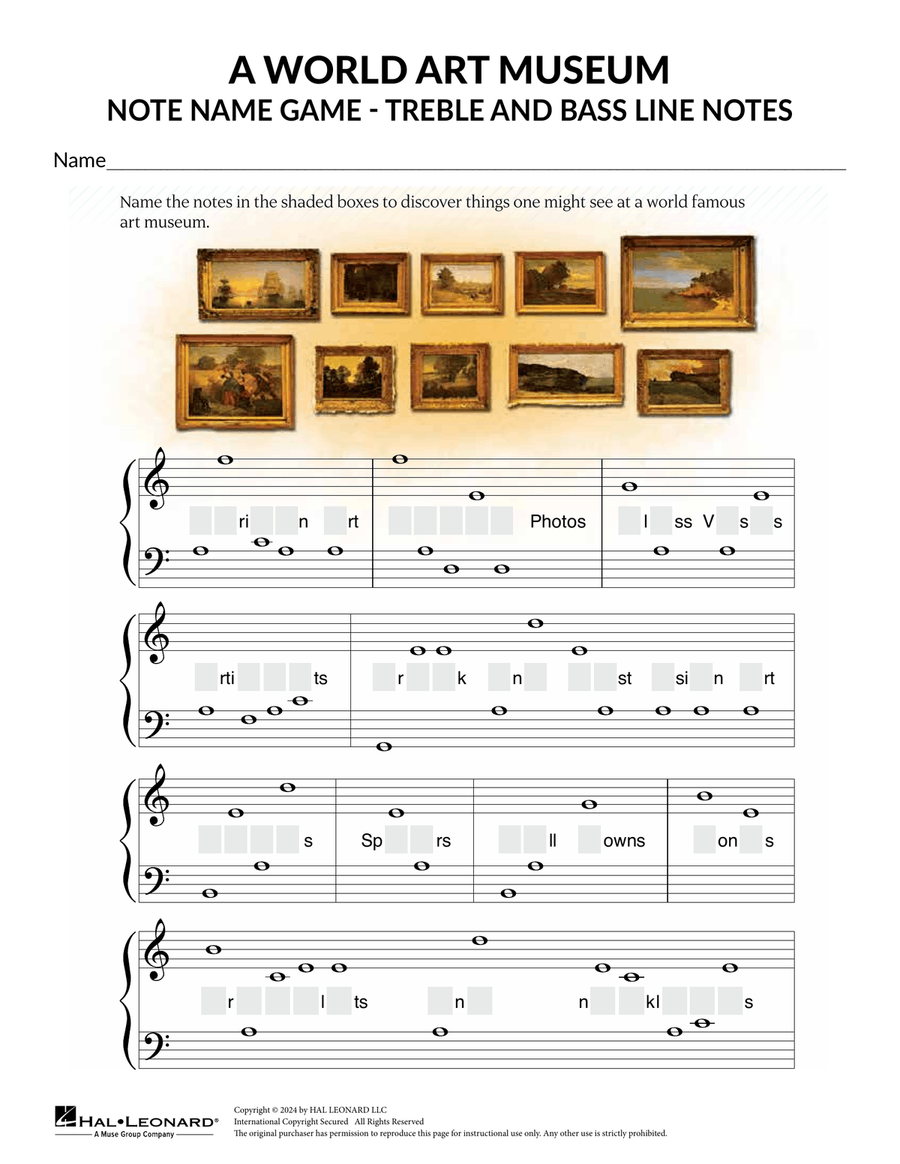 Treble and Bass Line Notes Part scores gallery preview page 1